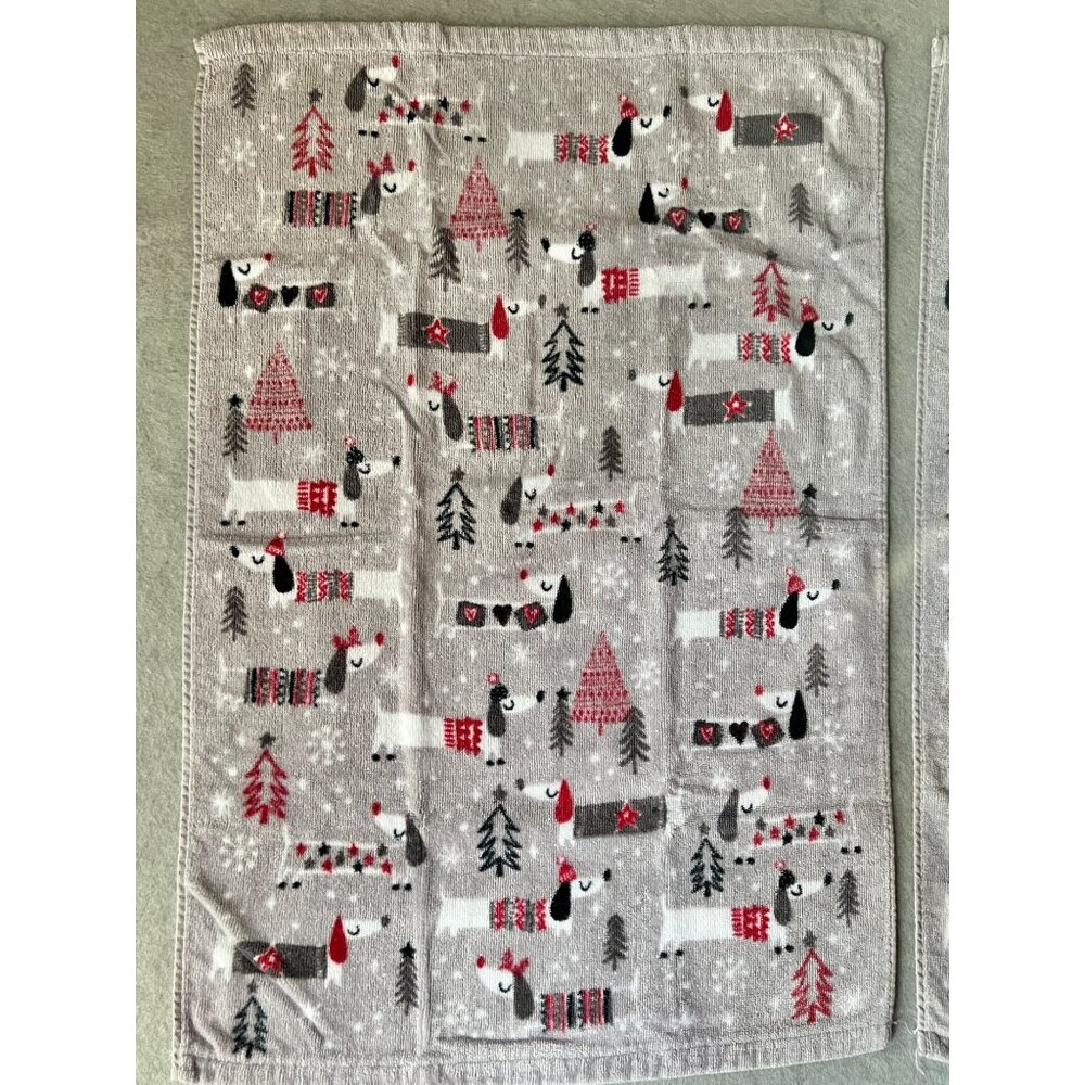 Humane Society Cotton & Rayon Kitchen Towels set of 3 With Holiday Dachsund Dogs - Picture 6 of 11